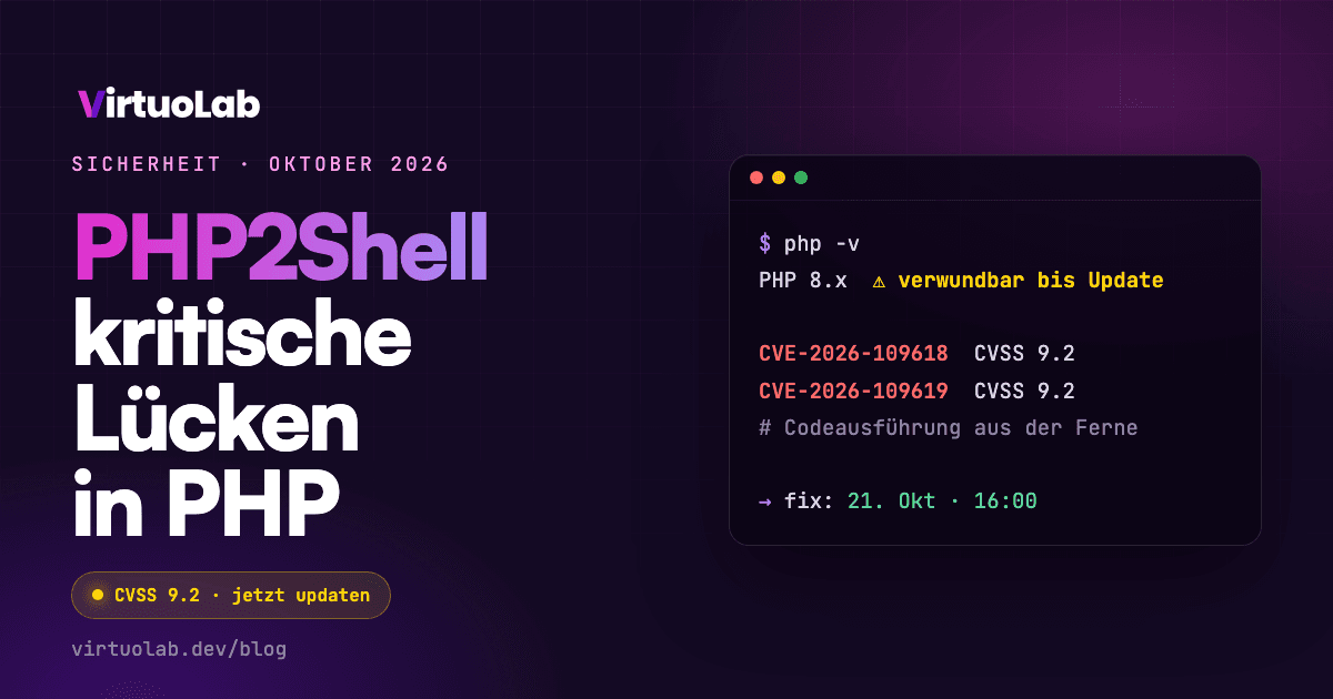 Zwei kritische PHP-Sicherheitslücken, Oktober 2026: CVE-2026-109618 und CVE-2026-109619