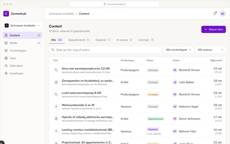 ContentLab: Contentbeheersysteem